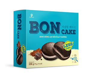 Galletas Redondas de Esponja Suave con Crema de Chocolate Bon Choco, Nueva Fórmula, Relleno Dulce de Chocolate y Malvavisco, Bolsa/Caja a Granel, Vietnam - Product Image 2