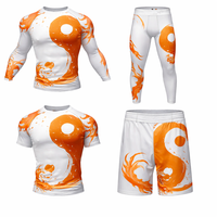 Ensembles de rashguards personnalisés pour hommes adultes à manches longues en Spandex/Nylon extensible, UPF50, anti-UV, respirants, anti-bactériens, séchage rapide