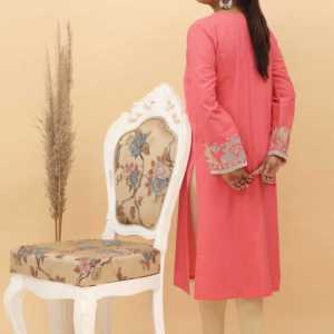 เสื้อยืดผ้าฝ้ายผู้หญิงปักลายแชมเบรย์1ชิ้น-PS5091 - Product Image 1