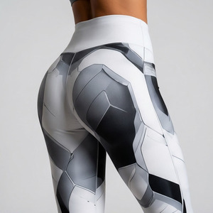 Leggings Deportivos Largos con Estampado Geométrico para Mujer, Cintura Alta, Elásticos, Transpirables, Compresivos, para Todas las Temporadas - Product Image 2