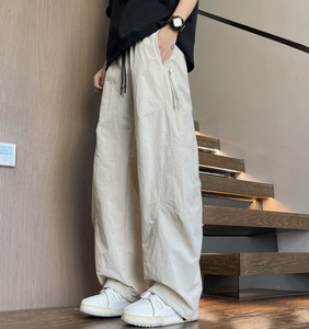 Comfortable Sweatpants Spring Loose Wide Leg Pants Loose Wide Leg Outdoor Casual Pants Zipper Side <b>Pockets</b> Streetwear <b>Trousers</b> - Product Image 5