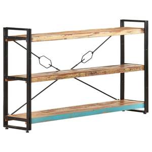 Librería de Madera Reciclada de Colores Mixtos con Acero Negro, un Mueble Único y Elegante para Exhibir en tu Hogar u Oficina - Product Image 6