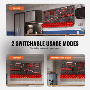 Contenitori Moderni da Parete, Organizzatore a 30 Scomparti, Pannelli Portautensili in Plastica per Garage/Negozi, Ganci Porta Attrezzi - Product Image 6
