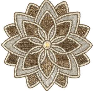 Salvamanteles redondo de cuentas de vidrio con diseño de mariposa, plato decorativo hecho a mano con cuentas para restaurante, bodas y eventos. - Product Image 6