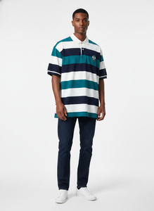 Camisa Polo de Algodón a Rayas para Hombre, Manga Corta, Logotipo Bordado, Estilo Preppy, Corte Regular, Tejido Oxford Transpirable, Venta al Por Mayor - Product Image 5