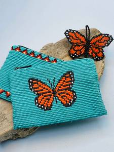 Sac à monnaie perlé léger et réglable Monarch Butterfly pour un usage quotidien en voyage - Product Image 1