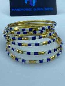 Handmade Brass and <b>Resin</b> Women's Ethnic Style Bangle Cuff Bangles for Party Occasion-Custom Plating Bulk Supplier - Product Image 4