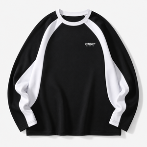 เสื้อสเวตเชิ้ตแขนยาวคอวีผ้าฝ้ายคุณภาพสูงสำหรับผู้ชาย ออกแบบโลโก้ได้ตามต้องการ สีตัดกัน สไตล์สตรีทแวร์ สปอร์ต แคชชวล - Product Image 4