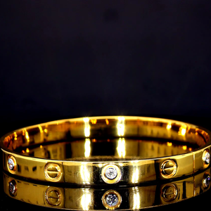 กำไลข้อมือทองคำแท้ 18K สีเหลือง สีโรสโกลด์ สีขาว ดีไซน์เกลียวประดับเพชรธรรมชาติ สไตล์คลาสสิก รุ่น Aniva สำหรับผู้ชายและผู้หญิง เหมาะสำหรับเป็นของหมั้น - Product Image 1