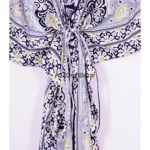 Vestido Abaya Largo para Mujer, Estampado a Mano, Estilo Kaftan, Informal, Hecho a Mano en Oriente Medio, de Algodón Puro, para Verano y Otoño - Product Image 3