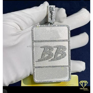 Custom <b>Initial</b> <b>Pendant</b> Necklace with Fully Iced Out Lab Grown Diamonds and Premium Fashion Design - Product Image 3