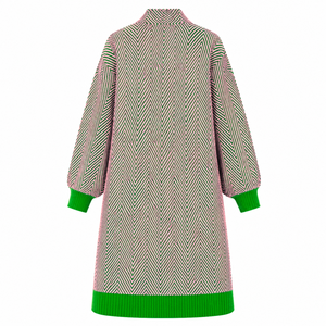 Alpha | Kapa | Alpha Sorority Women's Longline Herringbone Knit Duster <b>Cardigan</b> Open Front Embroidered Ribbed Cuff <b>Sweater</b> - Product Image 4