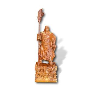 Estatua de Guan Yu Tallada a Mano en Madera de Palisandro, Escultura de Guerrero Feng Shui para Decoración del Hogar, Oficina o Negocio - Product Image 1