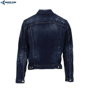 Veste en jean classique décontractée pour homme, style vintage, streetwear tendance, avec patchs en jean, boutons, écologique, coupe-vent et confortable - Product Image 2