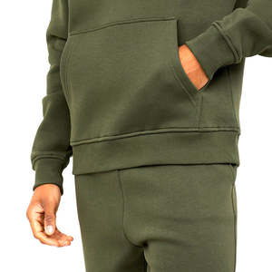 Conjunto Deportivo Casual para Hombre, Chaqueta con Capucha y Cremallera, Pantalones Deportivos Ajustados, Color Verde Oliva, 2026 OEM - Product Image 4