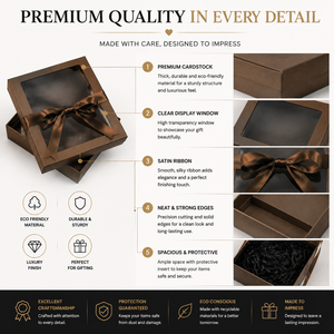 Luxury Gift Boxes with Ribbon Closure Premium <b>Window</b> Rigid Packaging Boxes for Jewelry Cosmetics Wedding Gifts and Occasions - Product Image 4