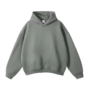 เสื้อฮู้ดโอเวอร์ไซส์ผู้ชาย สีแดงล้วน ผ้าเฟรนช์เทอร์รี่ สวมใส่สบาย ทรงปกติ เหมาะสำหรับฤดูใบไม้ร่วง แบบถัก - Product Image 5