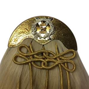 Este es un sporran de crin de caballo de gala completo de los Seaforth Highlanders Other Ranks, con cantle de lingotes de oro y borlas. - Product Image 4