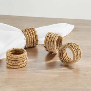 Ronds de serviette en corne naturelle faits à la main décor de table en corne polie accessoires de salle à manger rustiques réglage de table écologique pour la maison - Product Image 4