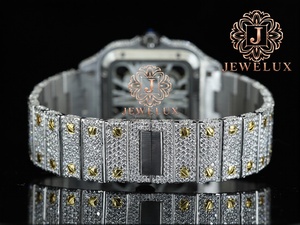 Montre Hip Hop en acier inoxydable avec diamants Moissanite et pierres étincelantes, montre tendance pour hommes, pour artistes musicaux et créateurs de tendances - Product Image 2