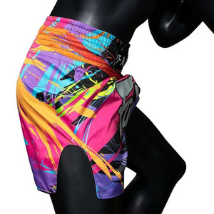 Muay Thai Shorts Slim Cut Retro Palm <b>Tree</b> Pattern Boxing Kickboxing Trunks Training Martial Arts Performance Sportswear Adult - Product Image 4