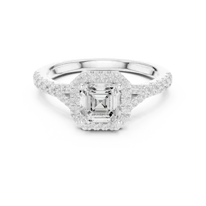 Anillo de Compromiso Unisex de Oro Sólido de 18K Hecho a Medida con Diamante Radiante de Laboratorio de 2.50 CT y Piedras Laterales Brillantes de 0.79 CTW - Product Image 5