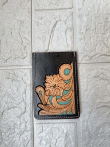 กระเป๋าสตางค์ใส่บัตรเครดิตแบบตะวันตกสีเทอร์ควอยซ์สำหรับทุกเพศ - Product Image 5