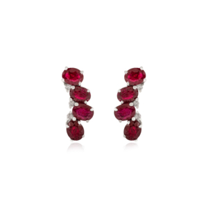 Pendientes de Plata de Ley 925 de Primera Calidad con Rubí Natural, Joyería Fina para Mujer, Ideales para Fiestas - Product Image 1