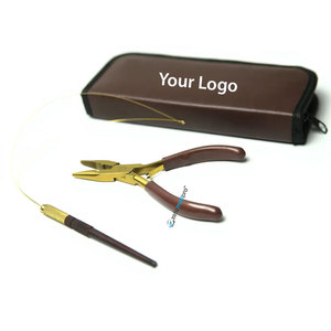 Kit for <b>Micro</b> Link Hair Feather <b>Extensions</b>: Pliers, <b>Micro</b> Pulling Needle, and Loop Threader Customized ZETOMED PRO - Product Image 1