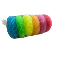 Éponge de nettoyage carrée colorée pour cuisine, en maille, en plastique souple, pour la vaisselle, en polyester, nylon, PP, PE