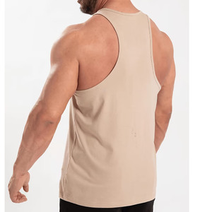 <b>Vintage</b> Knitted Breathable Polyester Men's O-Neck Hooded <b>Tank</b> <b>Top</b> with Heat-Transfer Printing Solid Pattern 160g Fabric - Product Image 2