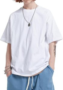 Heavy Weight 100% Cotton Oversized T-<b>Shirt</b> <b>Men</b> 220 Grams Shoulder Custom Printing Hip Hop Plus Size 100% Cotton Blank Boxy <b>Men's</b> - Product Image 6