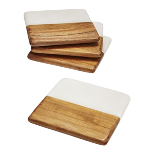 Round <b>Marble</b> <b>Coaster</b> Set With Gold Letter A Modern Table Decoration Mats & Pads - Product Image 2