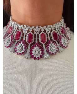 Parure Collier Ras-du-Cou Floral et Boucles d'Oreilles pour Femme, Bijoux de Mariée de Luxe, Bijoux de Mariage Spectaculaires Faits Main, Produit en Gros - Product Image 6