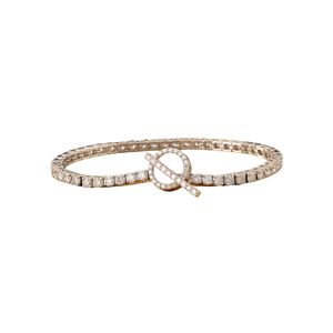 Pulsera de tenis con cierre de palanca y diamante redondo cultivado en laboratorio de 5.17 CT, oro blanco de 14K, joyería de moda - Product Image 1