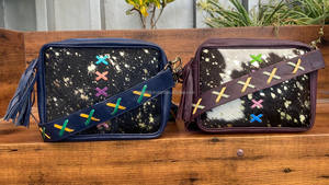 High Quality Hair on Metallic Recycled Leather Ladies Shoulder Bag Colorful Leather Women Crossbody Bag Fashion Luxury <b>Handbags</b> - Product Image 3