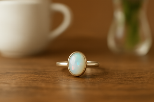 Natural Ethiopian <b>Opal</b> Ring925 Sterling Silver Rose Gold Yellow Gold Plated Oval Cabochon Gemstone Stackable <b>Ring</b> Christmas Gift - Product Image 2