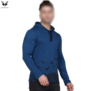 Sweat-shirt à capuche bleu pour homme avec imprimé oiseau, coupe ajustée, décontracté, manches longues, coupe ample, streetwear, sweat-shirt personnalisé de qualité supérieure pour homme - Product Image 2