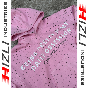 Sweat à capuche d'hiver en polaire personnalisé, coupe ajustée, entièrement orné de strass, impression sérigraphique, OEM ODM, streetwear - Product Image 2