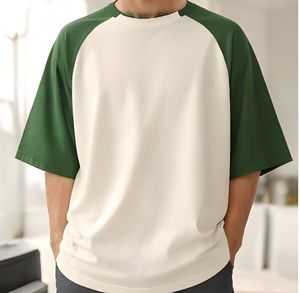 T-shirt Raglan Oversize en Coton French Terry 220 GSM, Grammage Lourd, Streetwear, Personnalisable avec Logo, T-shirt de Mode - Product Image 5