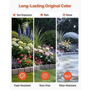 Kit da Giardino Senza Scavo da 4,7 m, Blocchi per Bordi Paesaggistici Effetto Pietra per Prato, Aiuole e Giardini, Confezione da 4 con Ogni Sezione - Product Image 5