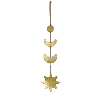 พวงมาลัยโลหะรูปดวงจันทร์สีทองและดาวสำหรับตกแต่งบ้านพวงมาลัยแขวนแบบหรูหราสำหรับงานแต่งงานและงานปาร์ตี้ - Product Image 1