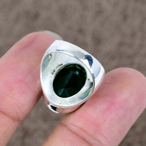 Natural <b>Chrome</b> Diopside 925 Sterling Silver Men’s Ring – Green Gemstone Statement Ring, Handmade Wholesale Jewelry - Product Image 4