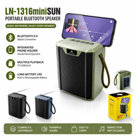 LN-1316miniSUN Enceinte solaire avec support de téléphone, antenne télescopique, radio FM, mini enceinte sans fil, vente en gros