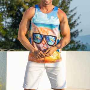 Débardeur Homme Tricoté Uni 100% Coton à Paillettes – Meilleur Design pour l'Été, Tenue de Sport, Prix Bas, Décontracté, Respirant, Séchage Rapide - Product Image 4