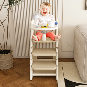 Silla de Comedor Multifuncional de Altura Ajustable, Silla Alta para Comer y Alimentar, Torre para Niños Pequeños, Uso Cinco en Uno - Product Image 4
