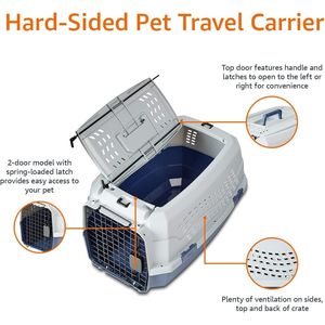 Trasportino Robusto Portatile a 2 Porte Rigido per Animali Domestici con Apertura Superiore, Ventilazione Sicura, Maniglia e Ingresso Frontale Superiore per Cani e Gatti - Product Image 3