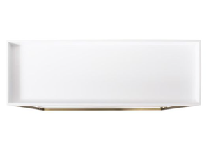 Mesa Consola Blanca con Detalles en Dorado, Mesa Auxiliar Moderna Rectangular para Entrada o Sala de Estar - Product Image 3