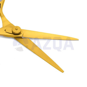 Gold Coated Stainless Steel Hair Cutting and Thinning Scissors <b>Set</b> with Barber Razor and Storage Case - Product Image 2