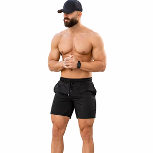 Shorts Deportivos de Nailon y Spandex de 7'' para Hombre, Shorts de Gimnasio con Bolsillo con Cremallera, Shorts para Correr, Venta al Por Mayor - Product Image 1